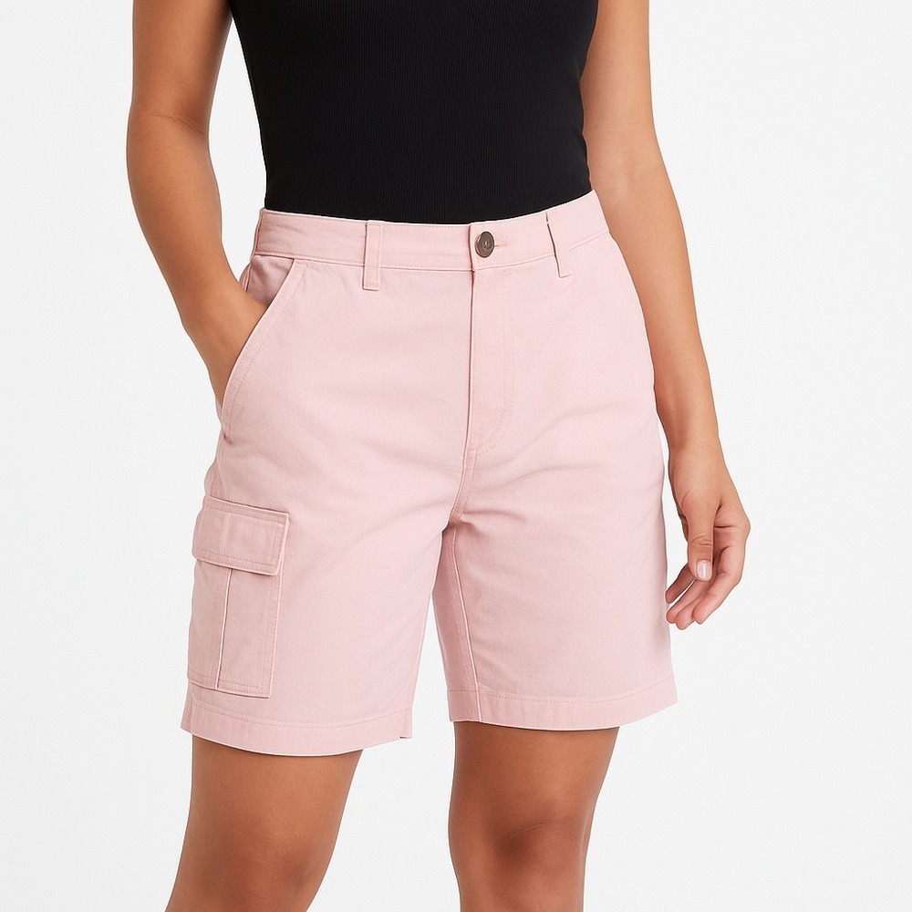 LEE Shorts‎ Womens Size Regular Pink Cargo Pocket Belt Loops Button Closure